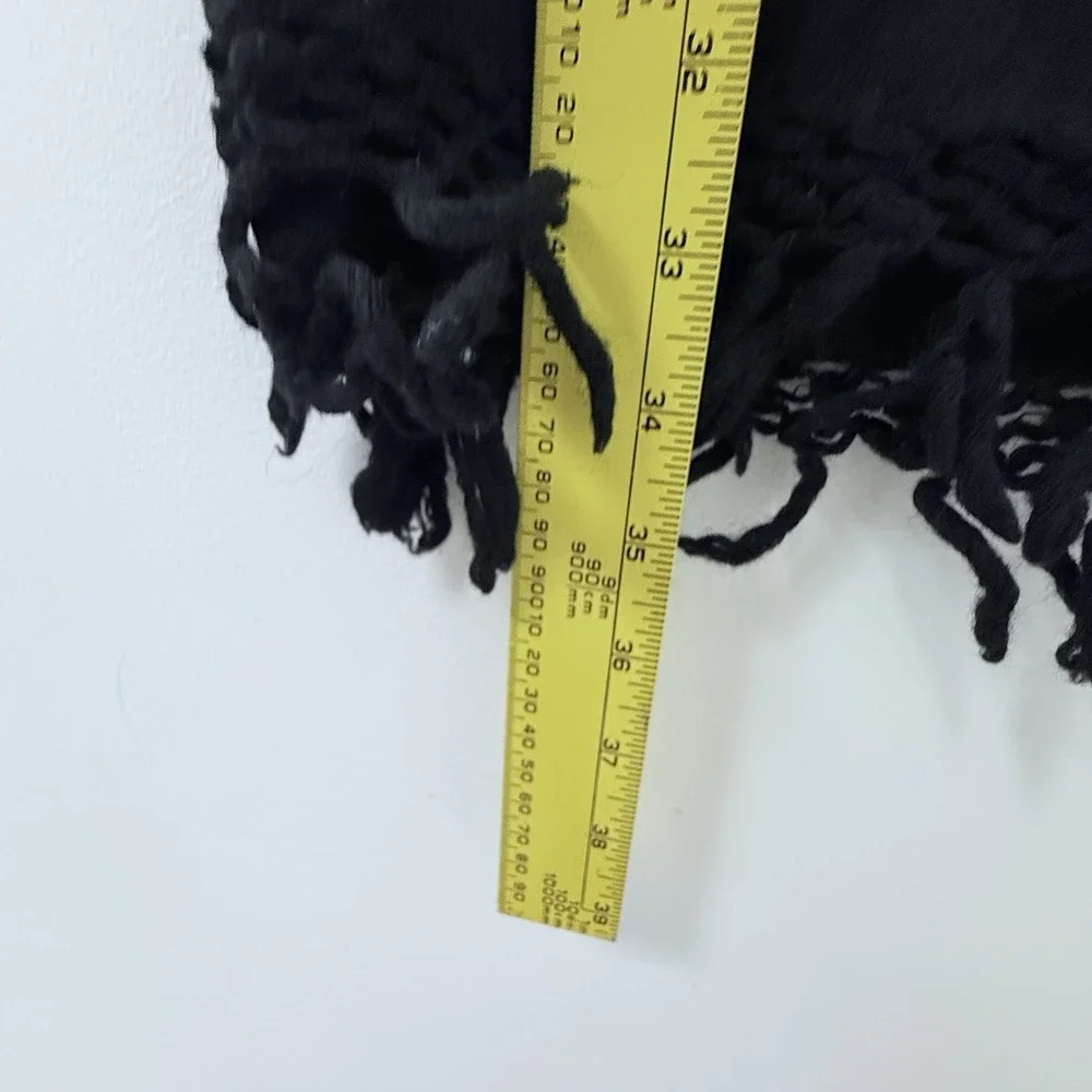 Embroidered Boho Folk Shawl Wrap Scarf 48 X 34 Floral Whimsigoth Dark Cottage